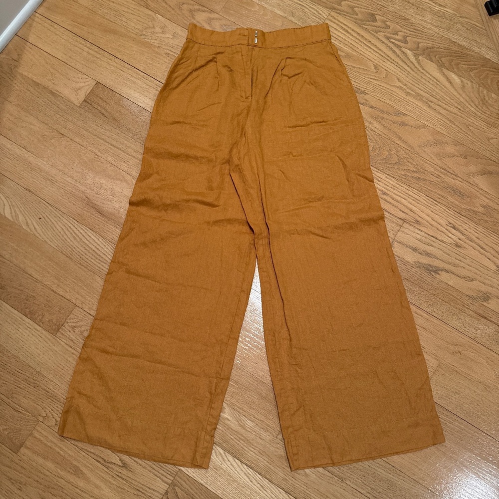 Wide leg linen pants
